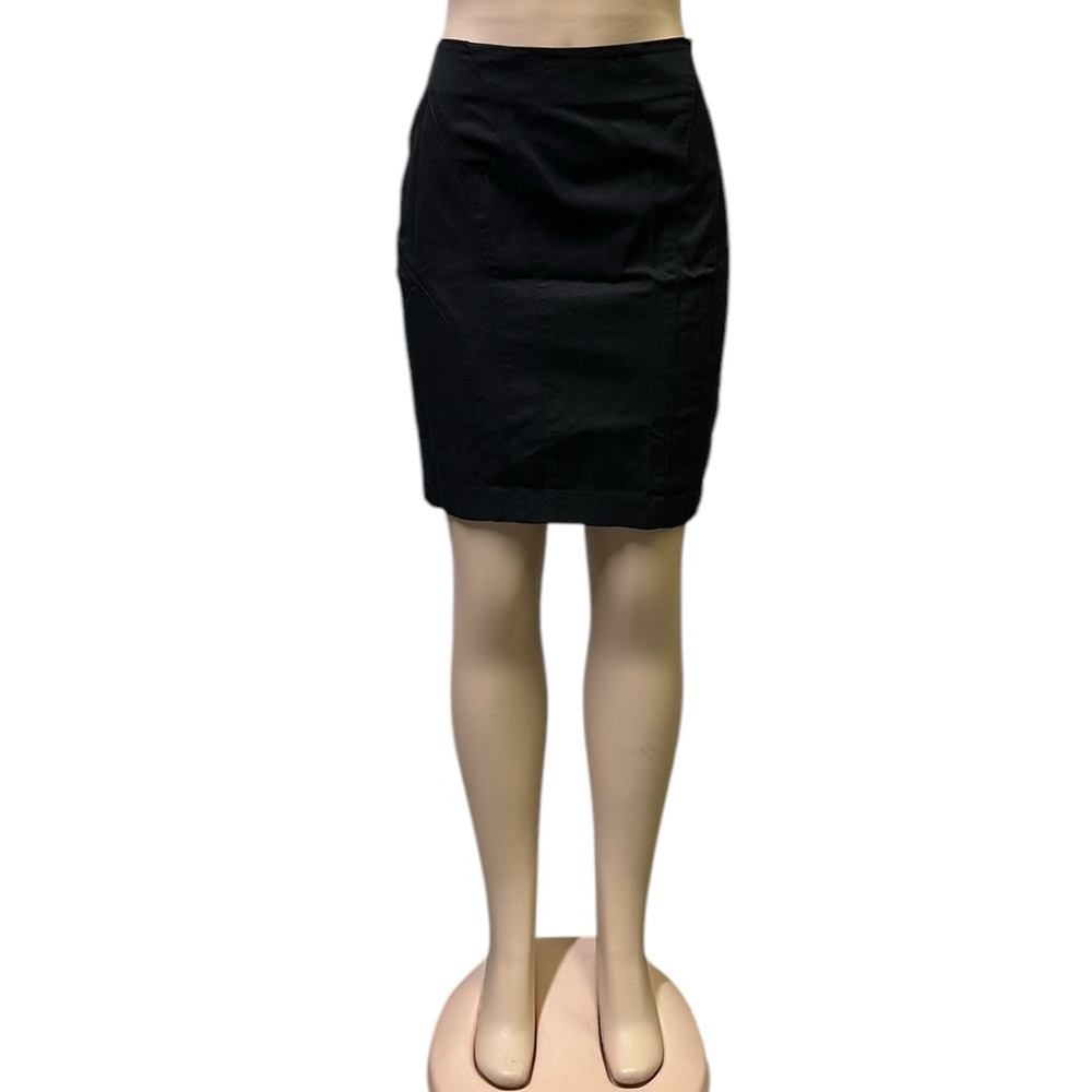 Banana Republic Black Zip Back Midi Skirt Womens Size 10